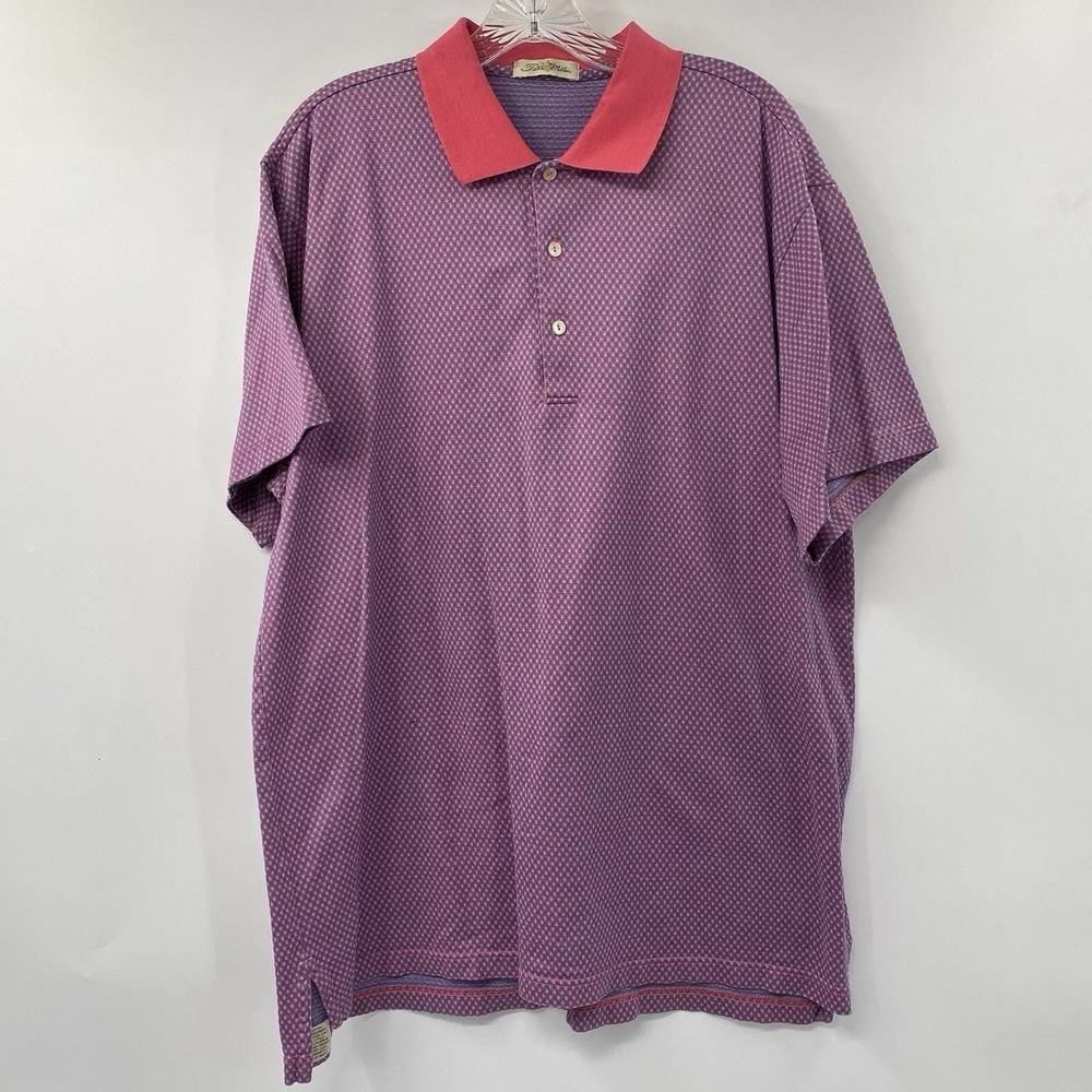 Peter Millar Purple Polo Shirt Mens Size L Double Mercerized Cotton - Picture 3 of 5
